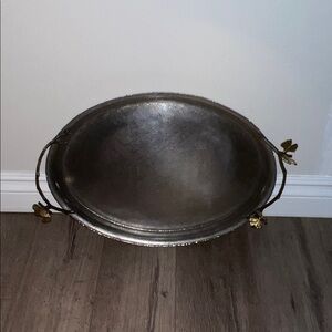 Michael Aram butterfly Ginko Oval Serving Tray with Gold Accents